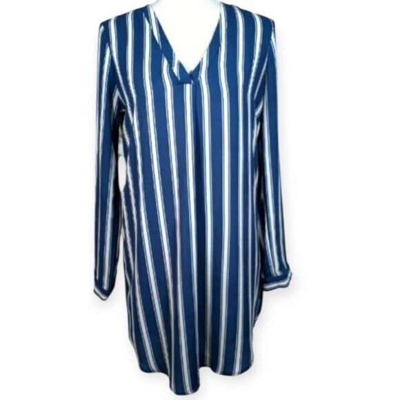 FOREVER 21 STRIP NAVY SHIRT DRESS SZ.M EUC - Picture 1 of 5